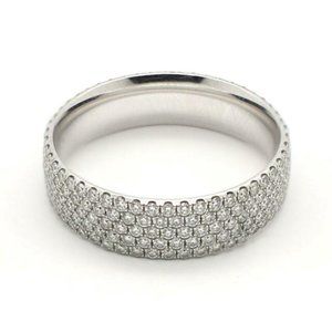 18k WG Metro Five-Row Pave Diamond Ring Size 6.5